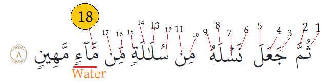 The molecular weight of water and the code hidden in the Quran